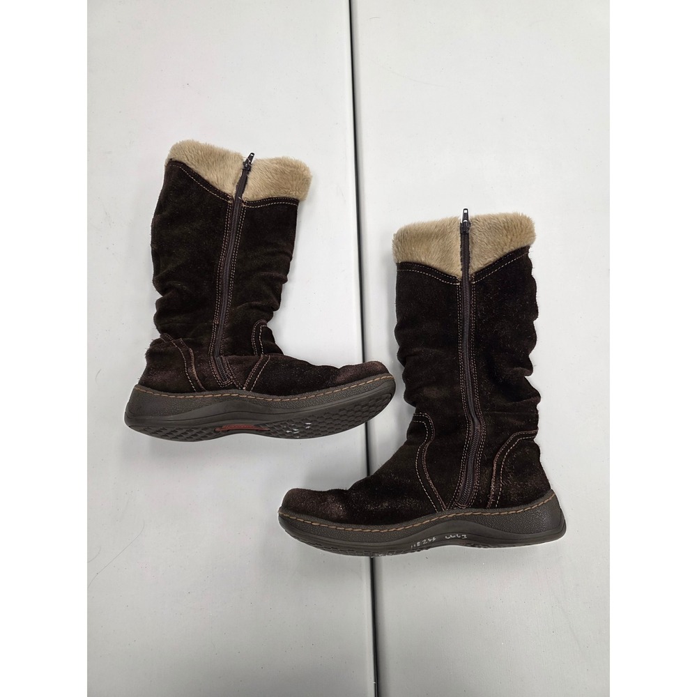 Bear Traps Brown Suede Fur Trim Winter Boots Women Size 9.5 Casual Warm Cozy - Picture 2 of 7